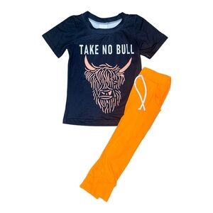 Jett + Jax Bows Boutique Boys 2T Take No Bull Highland Cow Outfit Lounge Set
